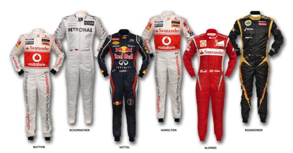 Vintage racing costume from the early days of motorsports – focusing primarily on safety rather than style.