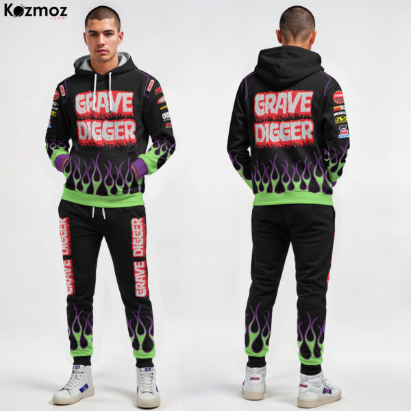 Grave Digger Shirt Hoodie Racing Uniform Clothes Monster Jam Sweatshirt Zip Hoodie Sweatpant