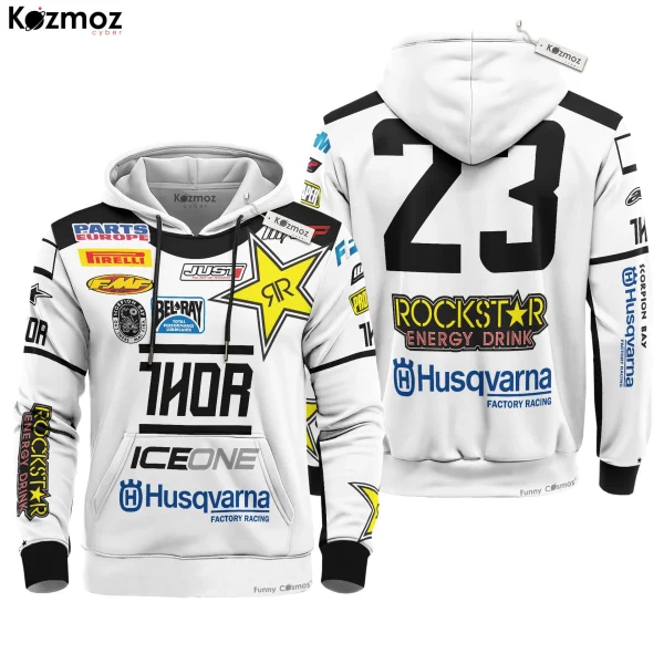 Rockstar Energy Husqvarna Shirt Hoodie Racing Uniform Clothes Motocross Sweatshirt Zip Hoodie Sweatpant