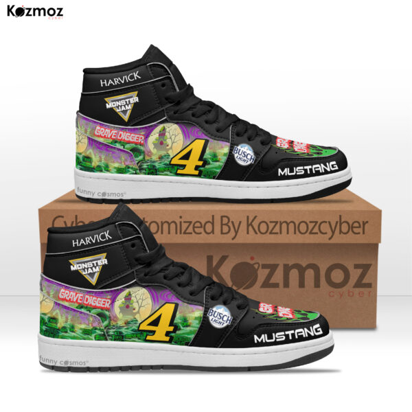 Kevin Harvick Stewart-Haas Racing Custom Shoes 4 Grave Digger Nashville Livery 2021 Livery No. Racing Shoes